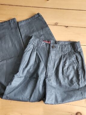 Vintage Sasson Gray Pleather Pants 28x33